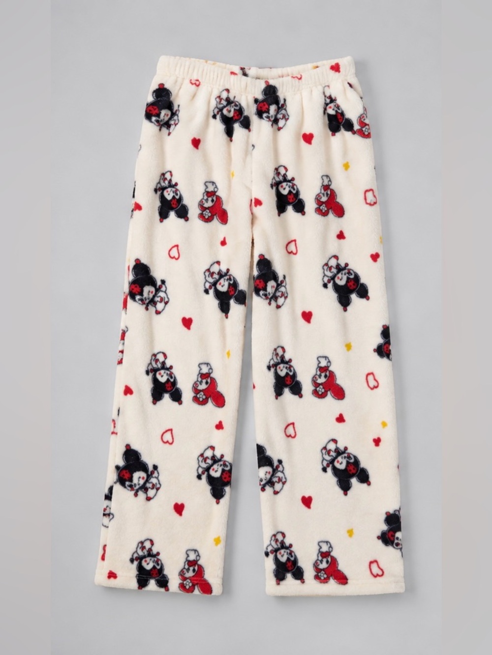 Kuromi & My Melody Plush Pajama Pants Cream One Size New With Tags